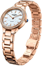 Rotary Ladies Classic Watch with Rose Gold Stainless Steel Strap LB05279/41