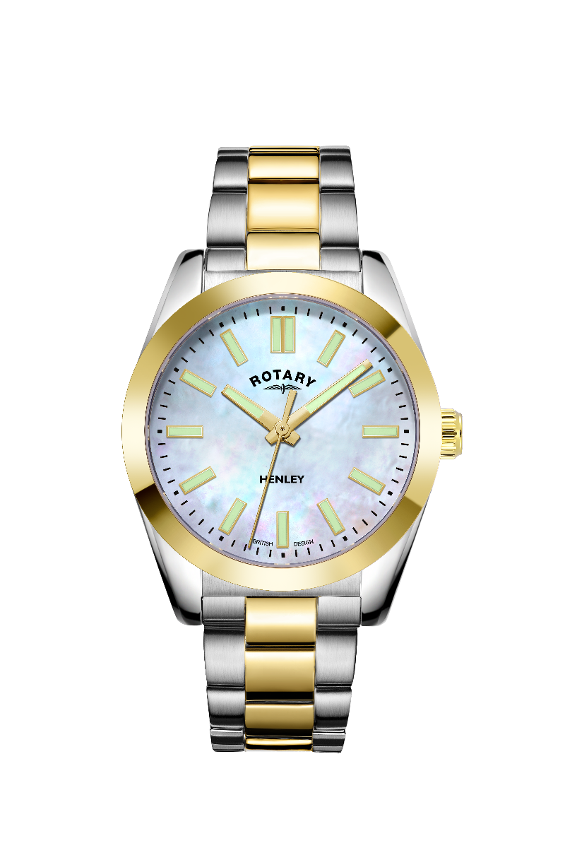 Rotary Henley Ladies Watch with Mother Of Pearl Dial and Two Tone Bracelet LB05281/41