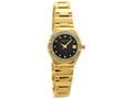 Accurist LB1660B Womens Gold Plated Black Mother Of Pearl Dial Stone Set Watch