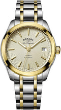 Rotary Women's Automatic Watch with Gold Dial Two Tone Stainless Steel Bracelet LB90166/03
