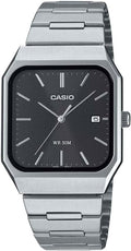 Casio Collection Mens Analogue Watch with Black Dial and Silver Strap MTP-B185D-1AVEF