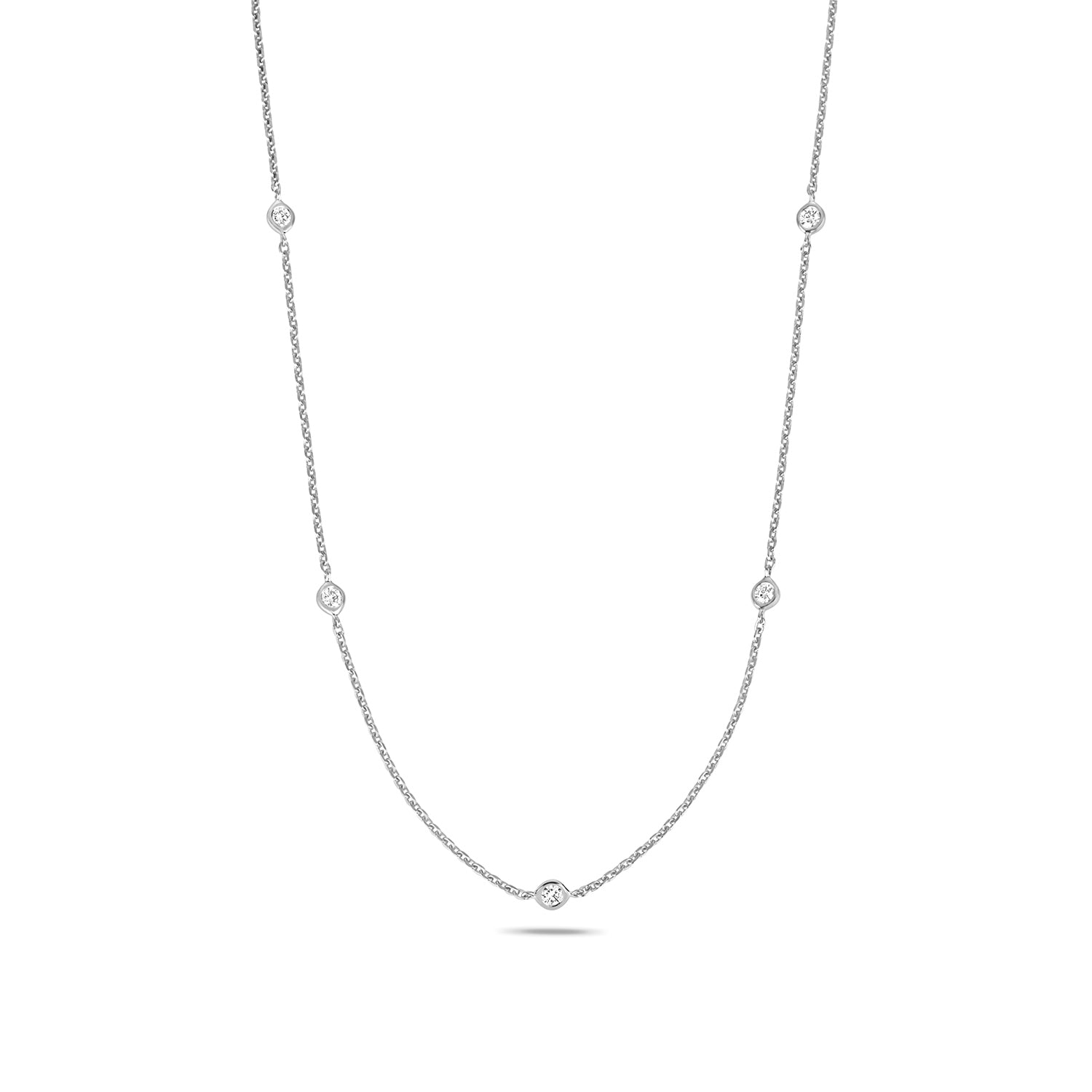 18ct White Gold 17" Diamond Necklace 0.35CT