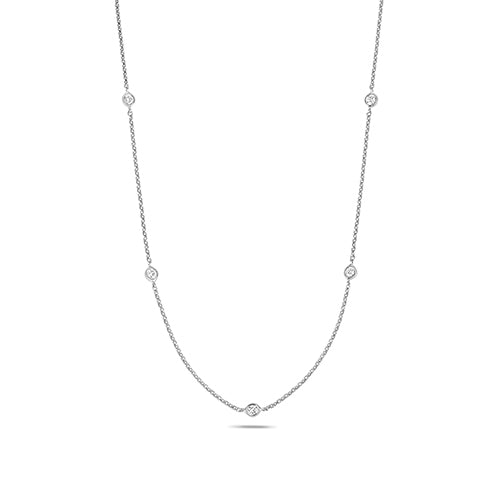 18ct White Gold 17" Diamond Necklace 0.35CT