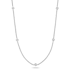 18ct White Gold 17" Diamond Necklace 0.35CT