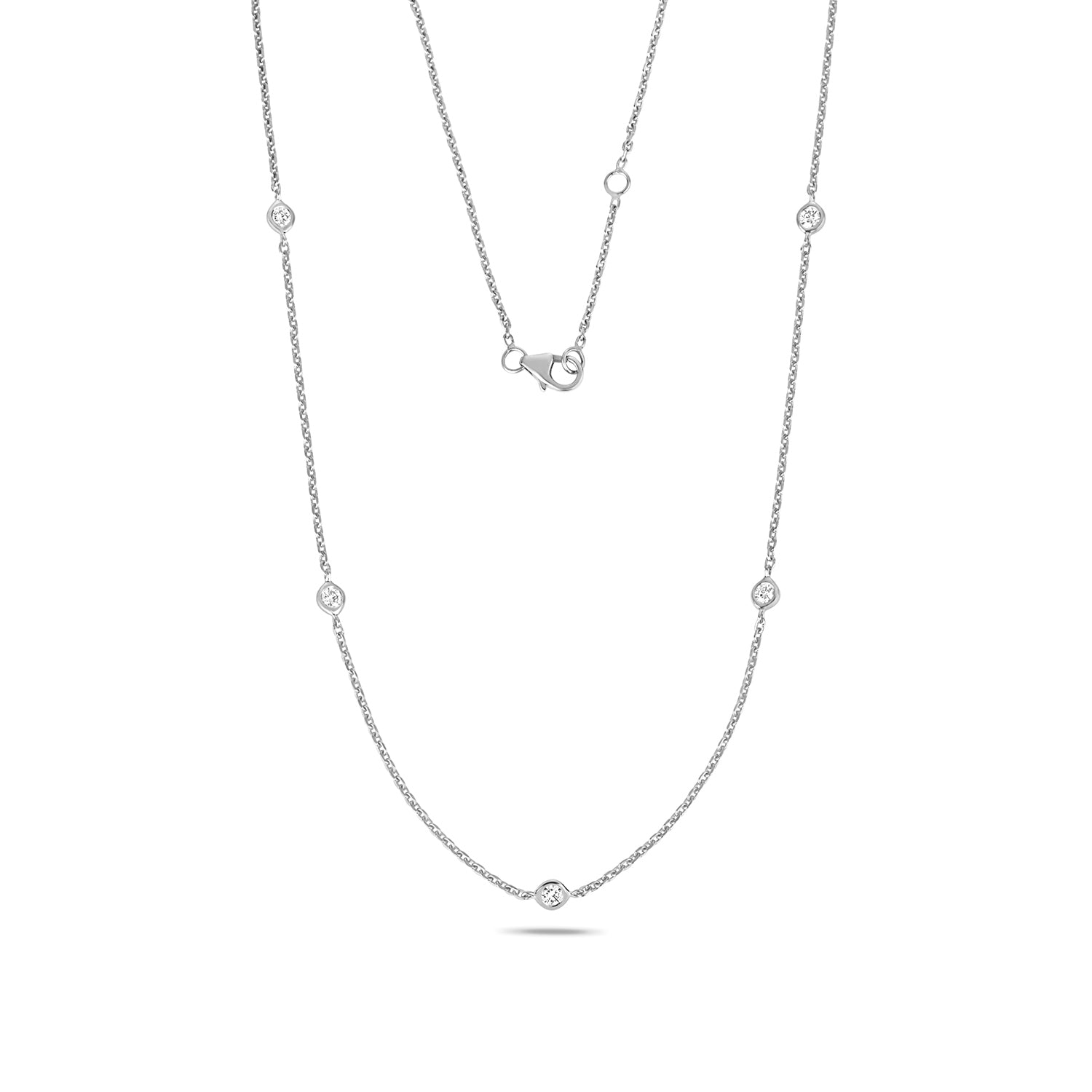 18ct White Gold 17" Diamond Necklace 0.35CT