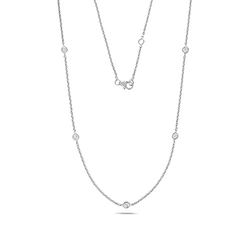 18ct White Gold 17" Diamond Necklace 0.35CT