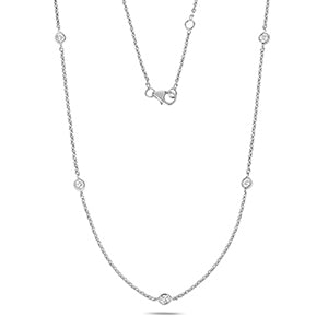 18ct White Gold 17" Diamond Necklace 0.35CT