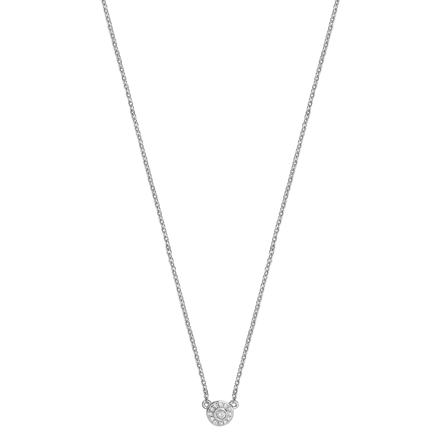 18ct White Gold Diamond Necklace 0.05CT