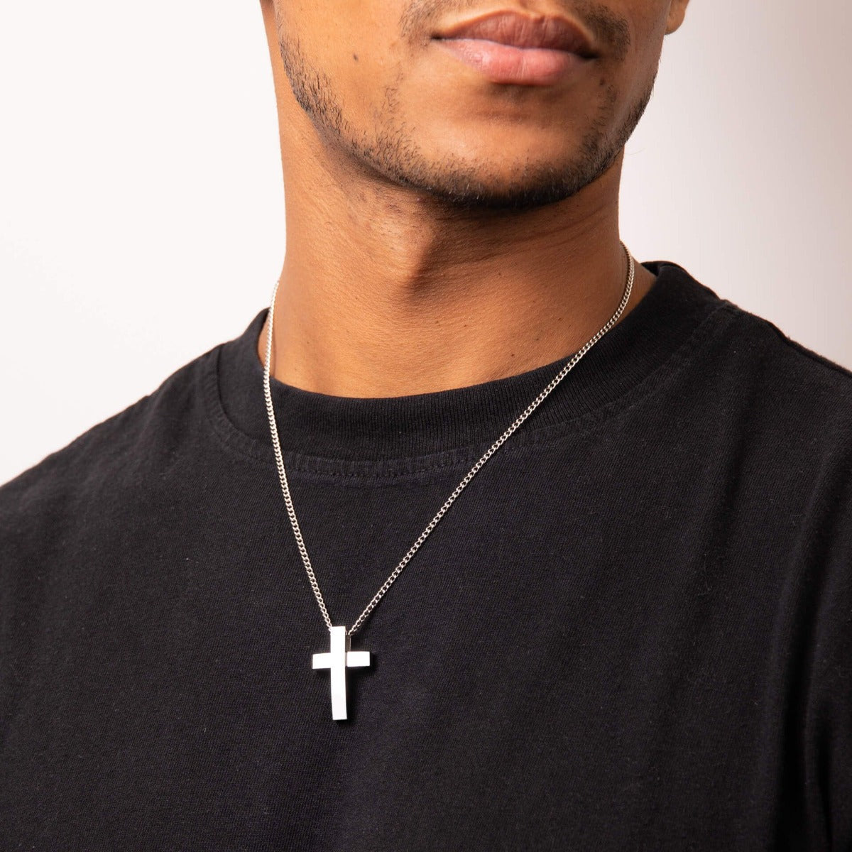 Fred Bennett Two Tone Cross Pendant with Chain P2542