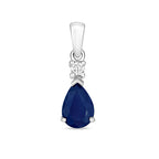 9ct White Gold Sapphire and Diamond Pendant 0.85CT