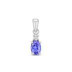 9ct White Gold Tanzanite and Diamond Pendant 0.5CT