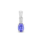 9ct White Gold Tanzanite and Diamond Pendant 0.5CT
