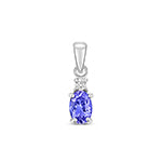 9ct White Gold Tanzanite and Diamond Pendant 0.5CT