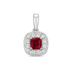 9ct White Gold Ruby and Diamond Pendant 0.420+0.160CT