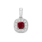 9ct White Gold Ruby and Diamond Pendant 0.420+0.160CT