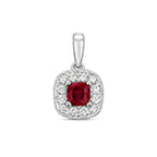 9ct White Gold Ruby and Diamond Pendant 0.420+0.160CT