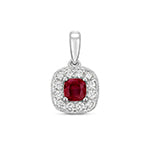 9ct White Gold Ruby and Diamond Pendant 0.420+0.160CT