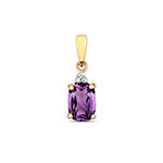 9ct Yellow Gold Amethyst and Diamond Pendant 0.840+0.020CT