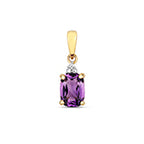 9ct Yellow Gold Amethyst and Diamond Pendant 0.840+0.020CT