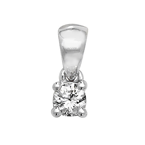 18ct White Gold Diamond Pendant 0.13CT