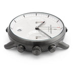 Nordgreen Pioneer Scandinavian Men's Chronograph Watch White Dial and Mesh Strap