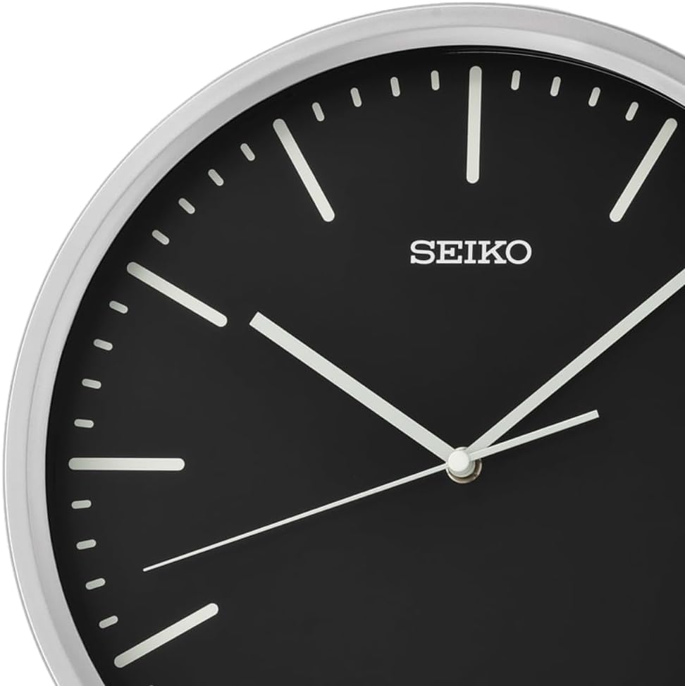Seiko Clocks Silver Wall Clock QHA009S
