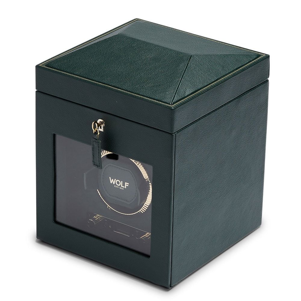 Wolf British Racing Single Watch Winder with Storage Green 792141