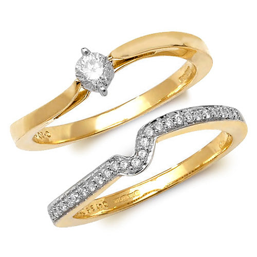 9ct Yellow Gold Diamond Bridal Set RD170B