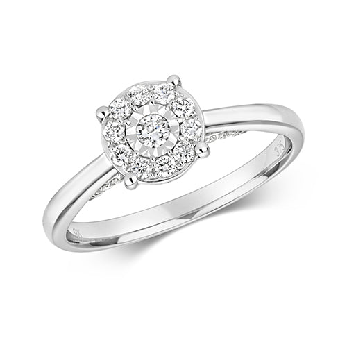 9ct White Gold Diamond Engagement Ring 0.28 CT