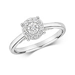 9ct White Gold Diamond Engagement Ring 0.28 CT