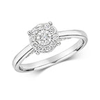 9ct White Gold Diamond Engagement Ring 0.28 CT