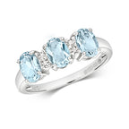 9ct White Gold Aquamarine and Diamond Dress Ring 1.260+0.010 CT
