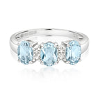 9ct White Gold Aquamarine and Diamond Dress Ring 1.260+0.010 CT