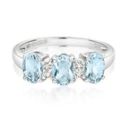 9ct White Gold Aquamarine and Diamond Dress Ring 1.260+0.010 CT