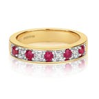 9ct Yellow Gold Ruby and Diamond Eternity Ring 0.46 CT
