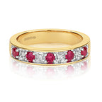 9ct Yellow Gold Ruby and Diamond Eternity Ring 0.46 CT