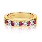 9ct Yellow Gold Ruby and Diamond Eternity Ring 0.46 CT