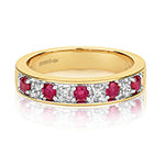 9ct Yellow Gold Ruby and Diamond Eternity Ring 0.46 CT