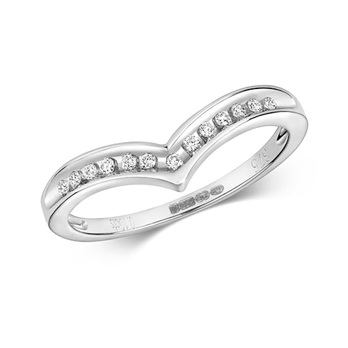 9ct White Gold Diamond Dress Ring 0.1 CT