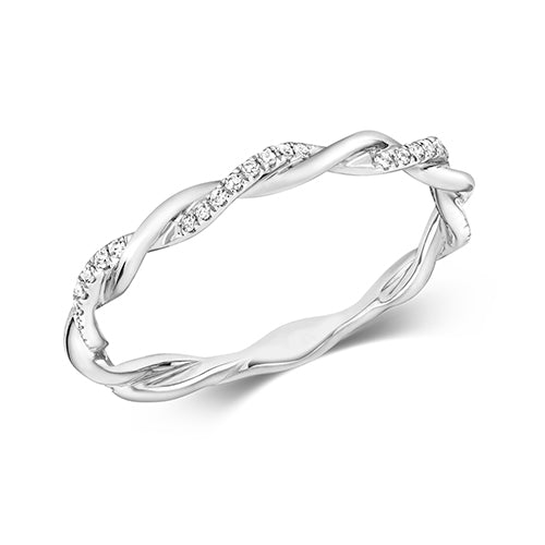 9ct White Gold Diamond Dress Ring 0.1 CT