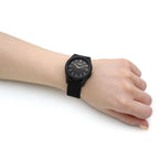 Lorus Ladies Watch with Black Dial and Black Rubber Strap RG267TX9