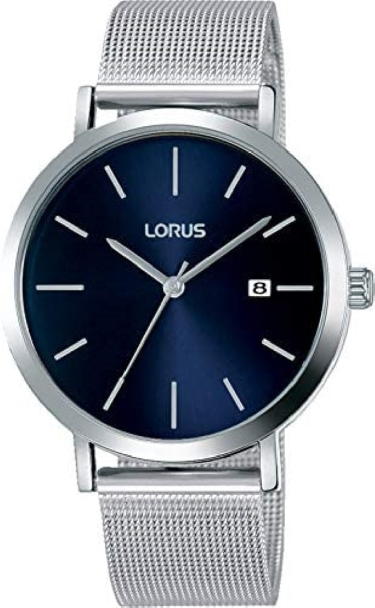 Lorus Mens Watch with Blue Dial and Silver Strap RH941JX9