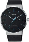 Lorus Mens Watch with Black Dial and Black Strap RH981KX9