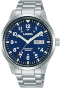 Lorus Men Automatic Watch with Blue Dial and Silver Strap RL405BX9