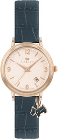RADLEY Ladies Watch with Rose Gold Dial and Blue Leather Strap RY21346