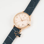 RADLEY Ladies Watch with Rose Gold Dial and Blue Leather Strap RY21346