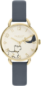 RADLEY Ladies Watch with Gold Dial and Blue Leather Strap RY21474
