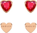Radley Ladies 18ct Rose Gold Plated Red Heart Twin Pack Earrings RYJ1288S