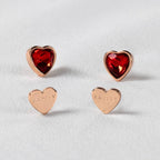 Radley Ladies 18ct Rose Gold Plated Red Heart Twin Pack Earrings RYJ1288S