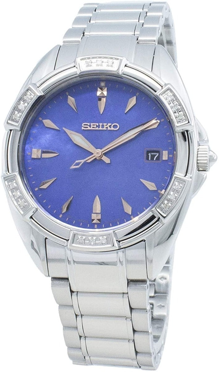Seiko Ladies Watch with Silver Bracelet and Blue Dial SKK881P1
